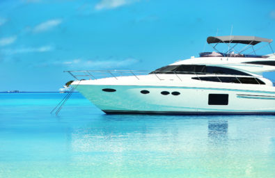 Yacht parked at jetty in Baros Maldives Yacht parked at jetty in Baros Maldives
